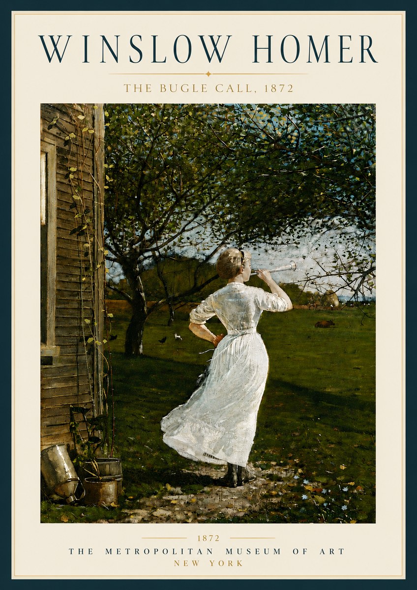 Winslow Homer The Bugle Call No6 - Póster
