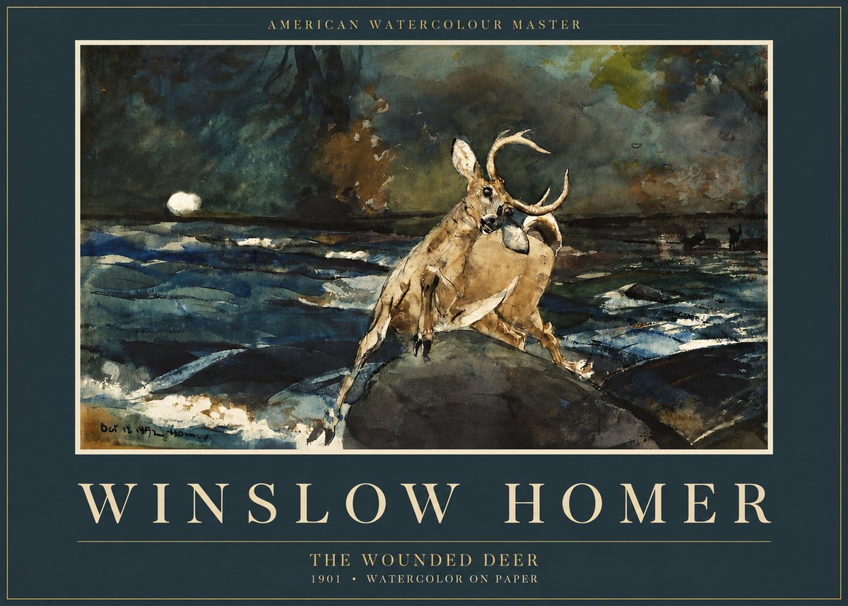 Winslow Homer The Wounded Deer No2 - Póster