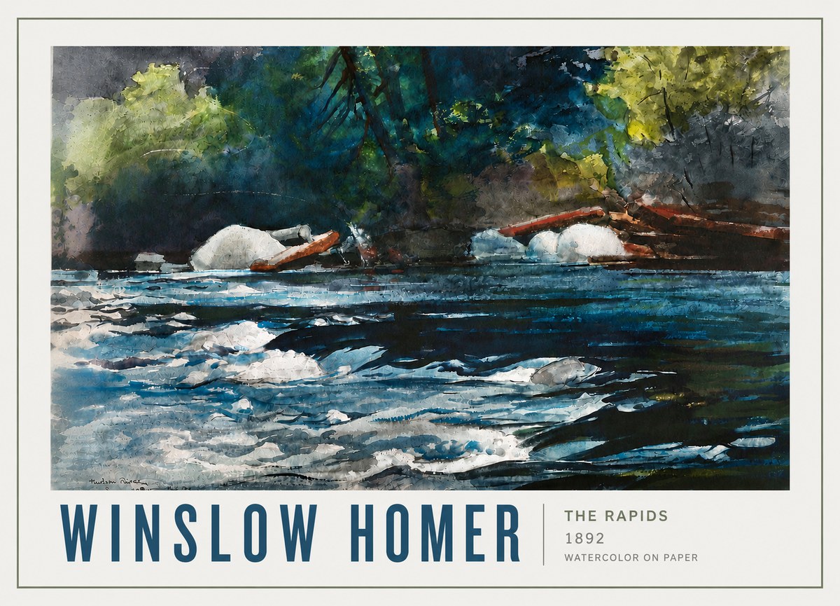 Winslow Homer The Rapids No4 - Póster