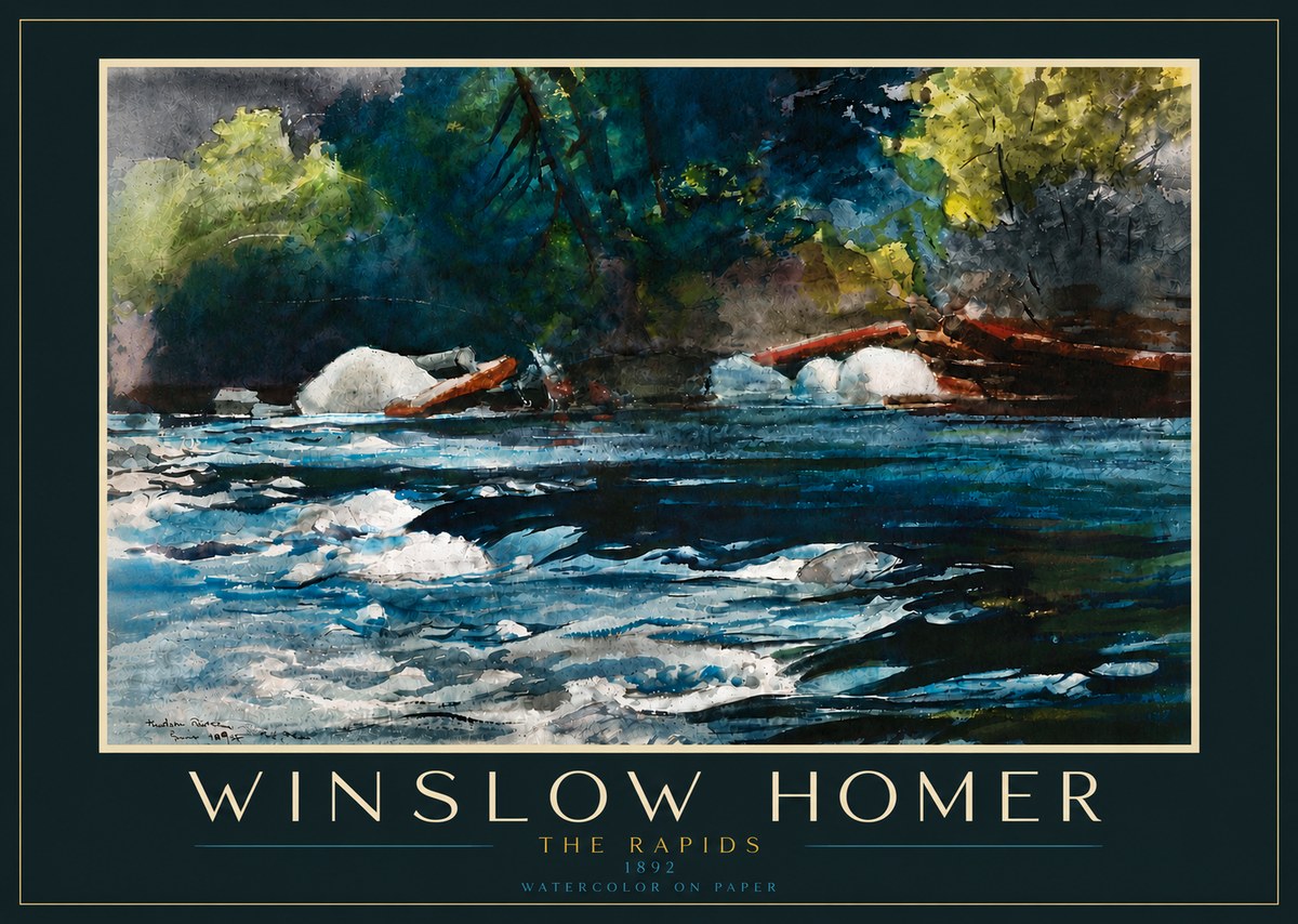 Winslow Homer The Rapids No5 - Póster
