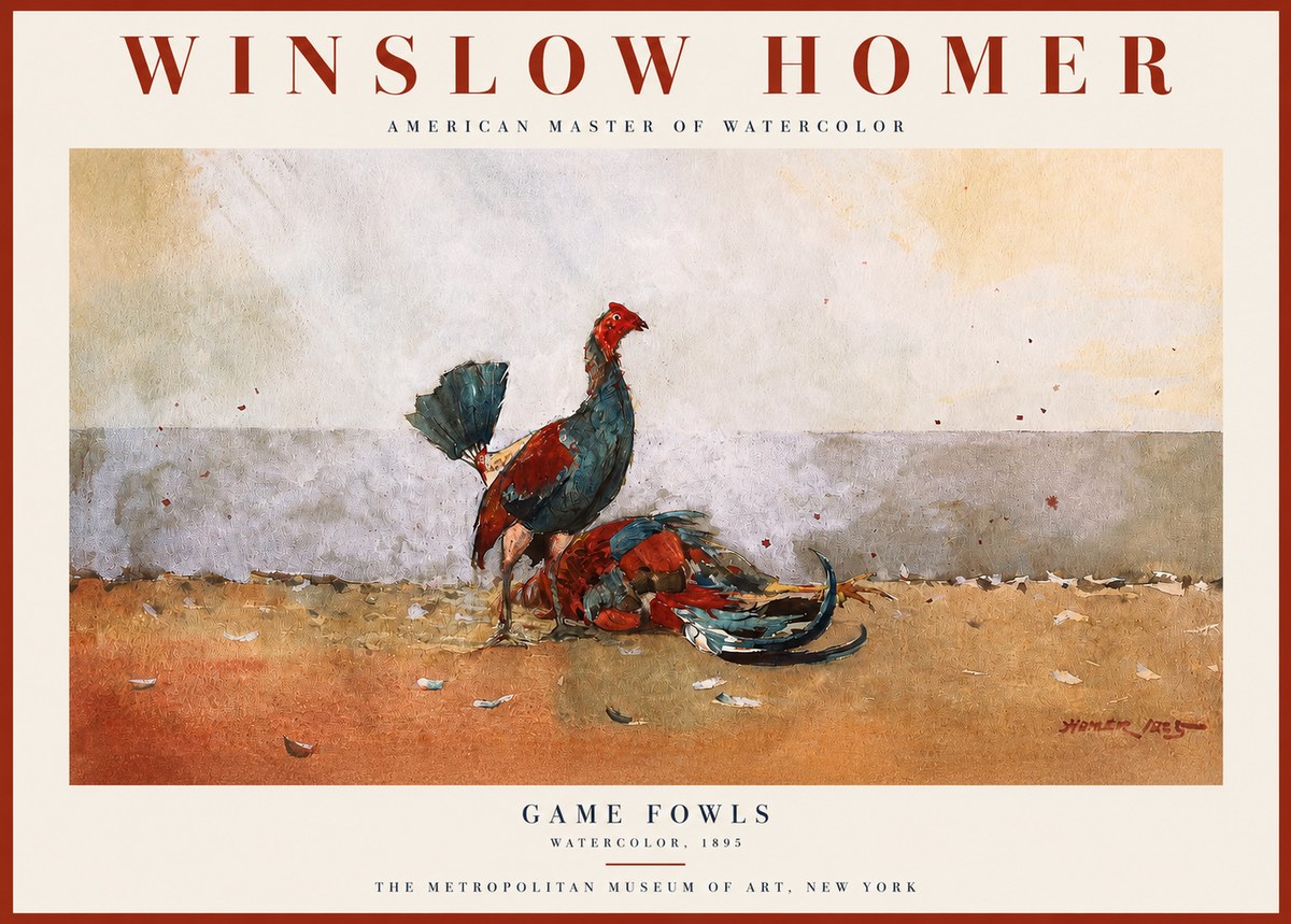 Winslow Homer Game Fowls No2 - Póster