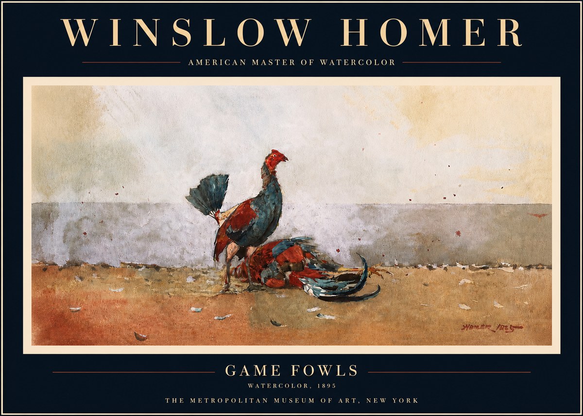 Winslow Homer Game Fowls No3 - Póster
