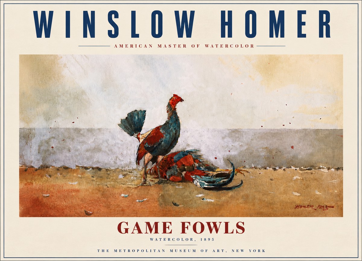 Winslow Homer Game Fowls No6 - Póster
