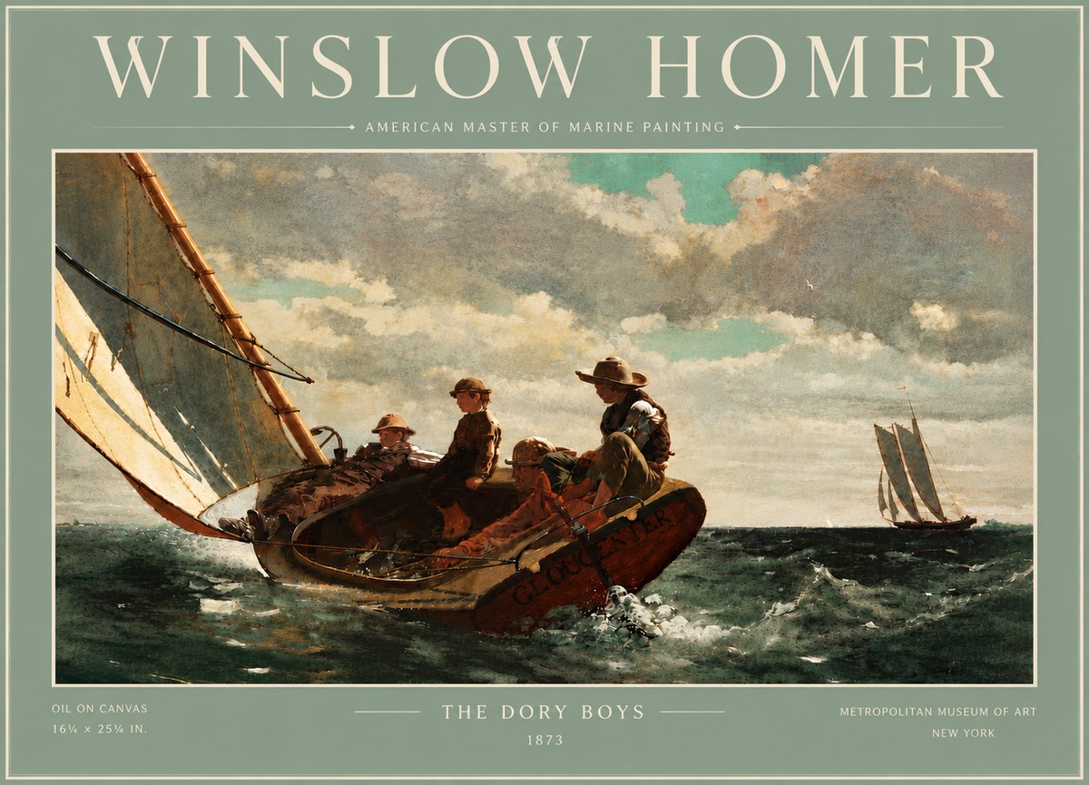 Winslow Homer The Dory Boys No6 - Póster