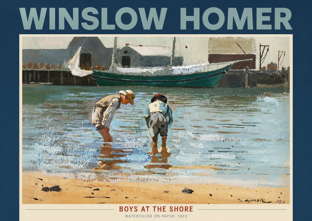 Winslow Homer Boys at the Shore No2 - Póster