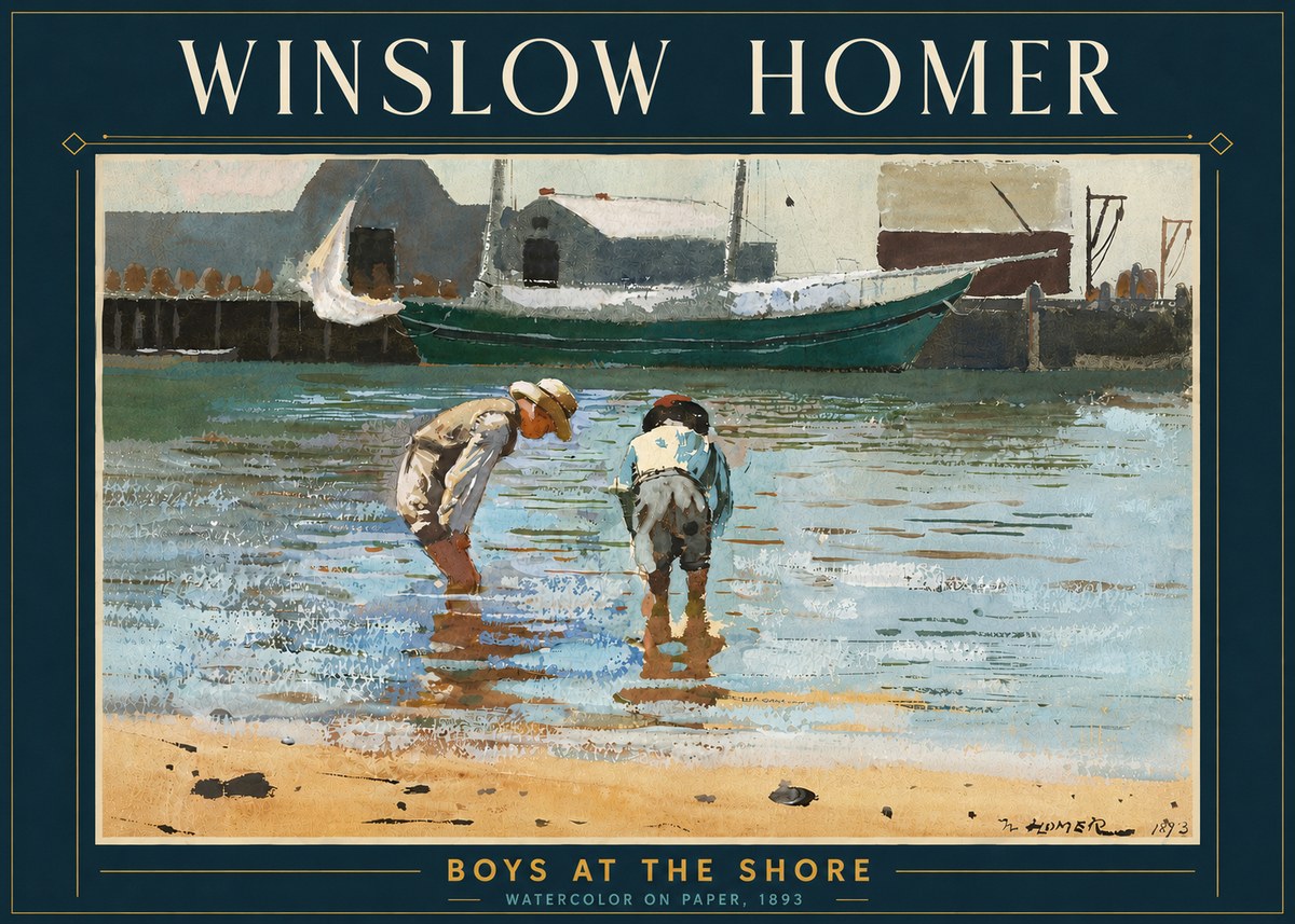 Winslow Homer Boys at the Shore No5 - Póster