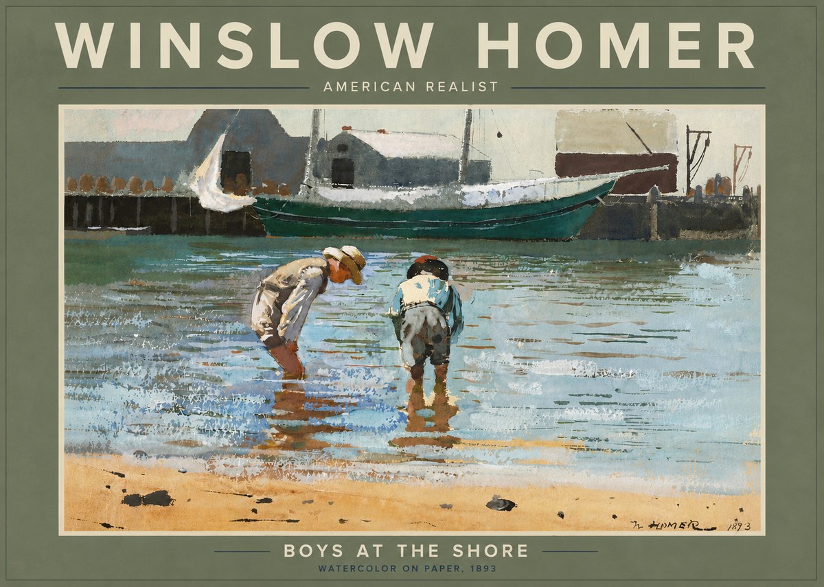 Winslow Homer Boys at the Shore No6 - Póster