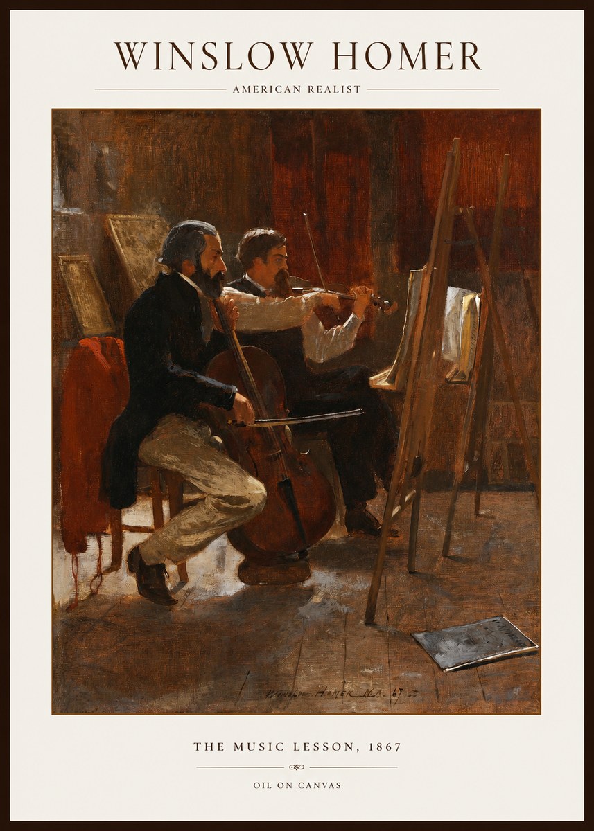 Winslow Homer The Music Lesson, 1867 No1 - Póster