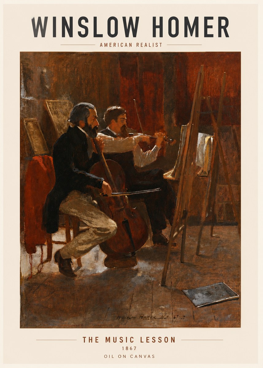 Winslow Homer The Music Lesson, 1867 No3 - Póster