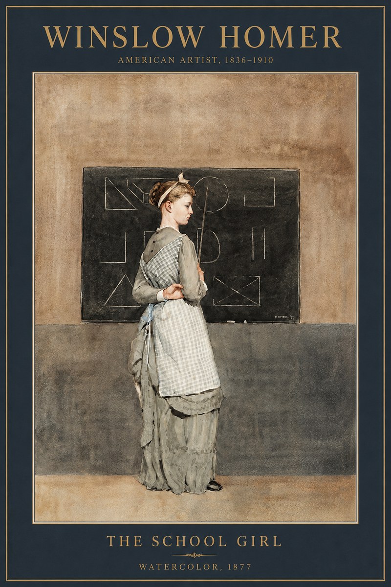 Winslow Homer The School Girl No3 - Póster