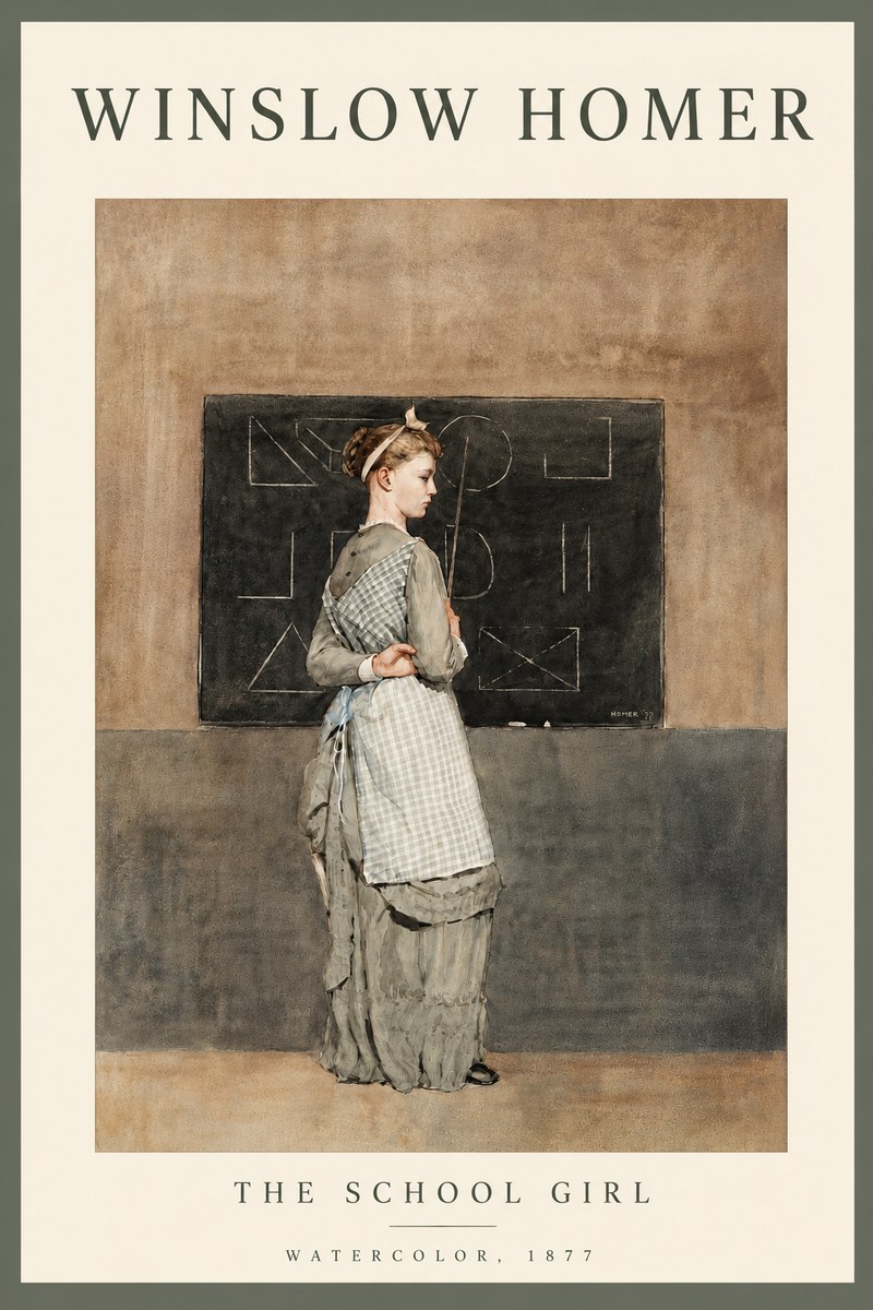 Winslow Homer The School Girl No4 - Póster