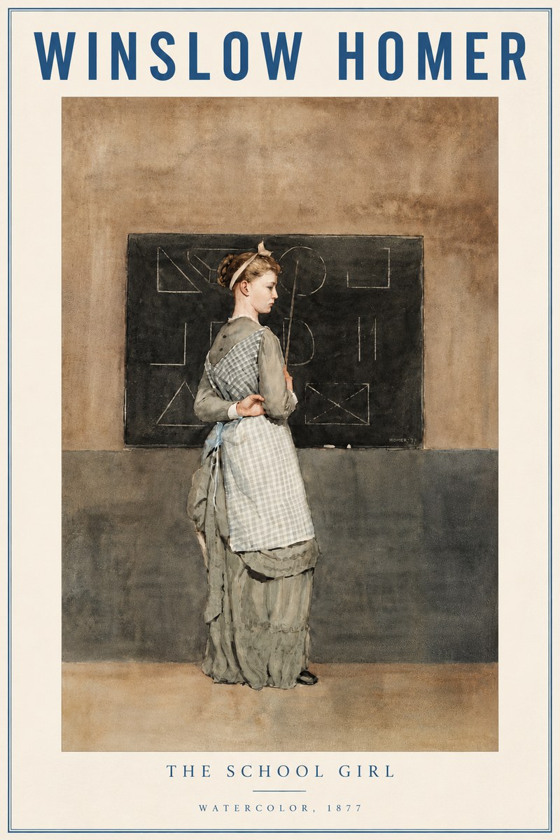Winslow Homer The School Girl No5 - Póster