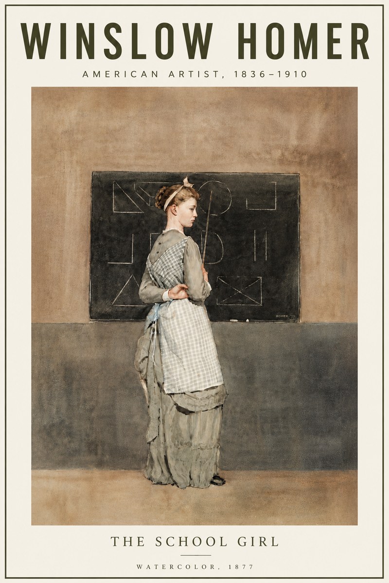 Winslow Homer The School Girl No6 - Póster