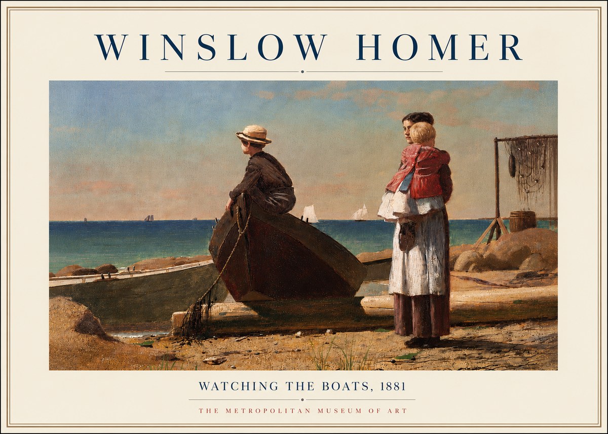 Winslow Homer Watching the Boats, 1881 No5 - Póster