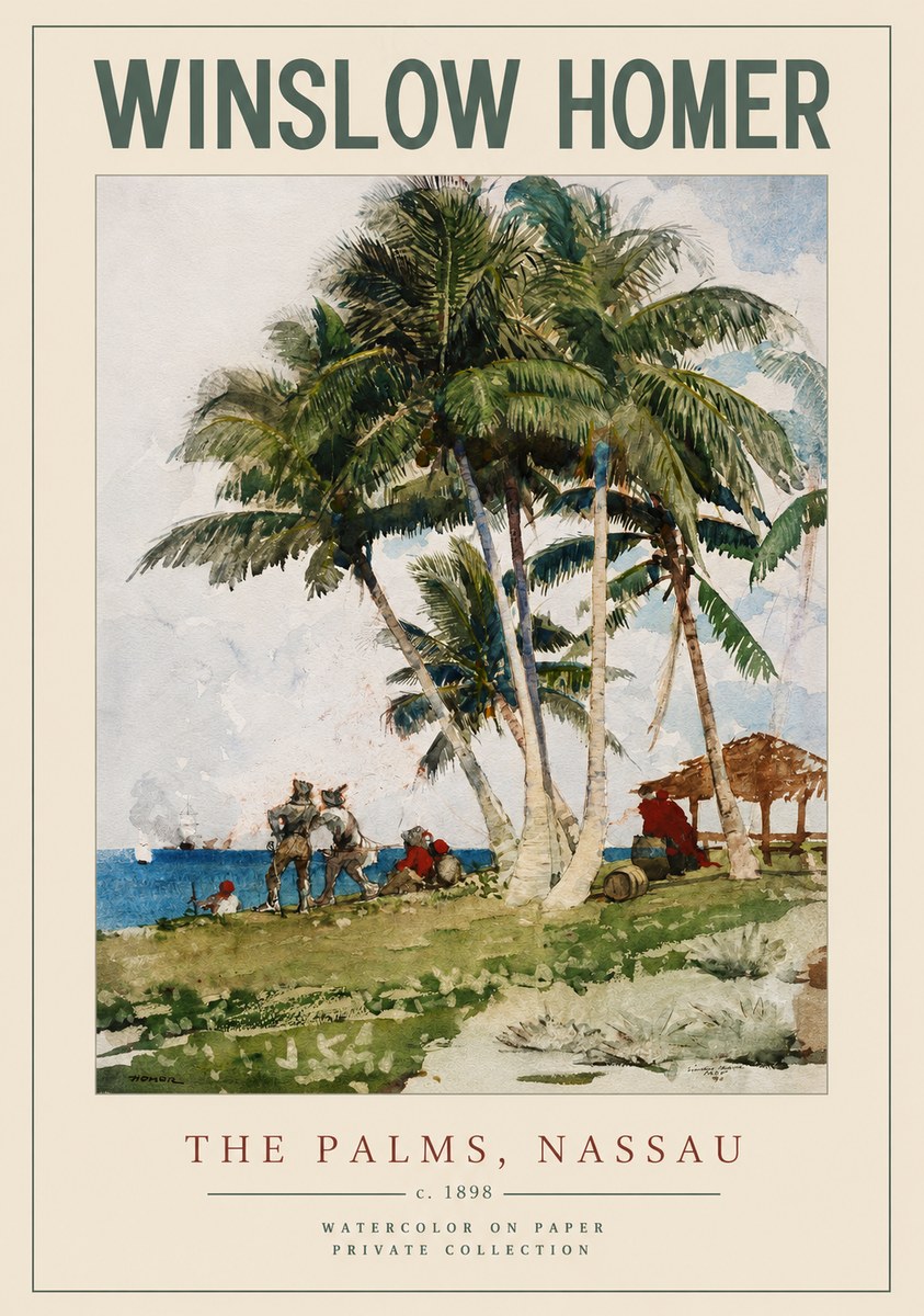Winslow Homer The Palms, Nassau No2 - Póster