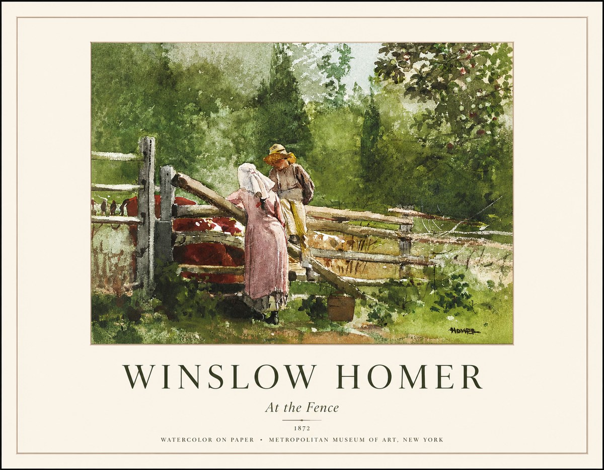 Winslow Homer At the Fence No1 - Póster