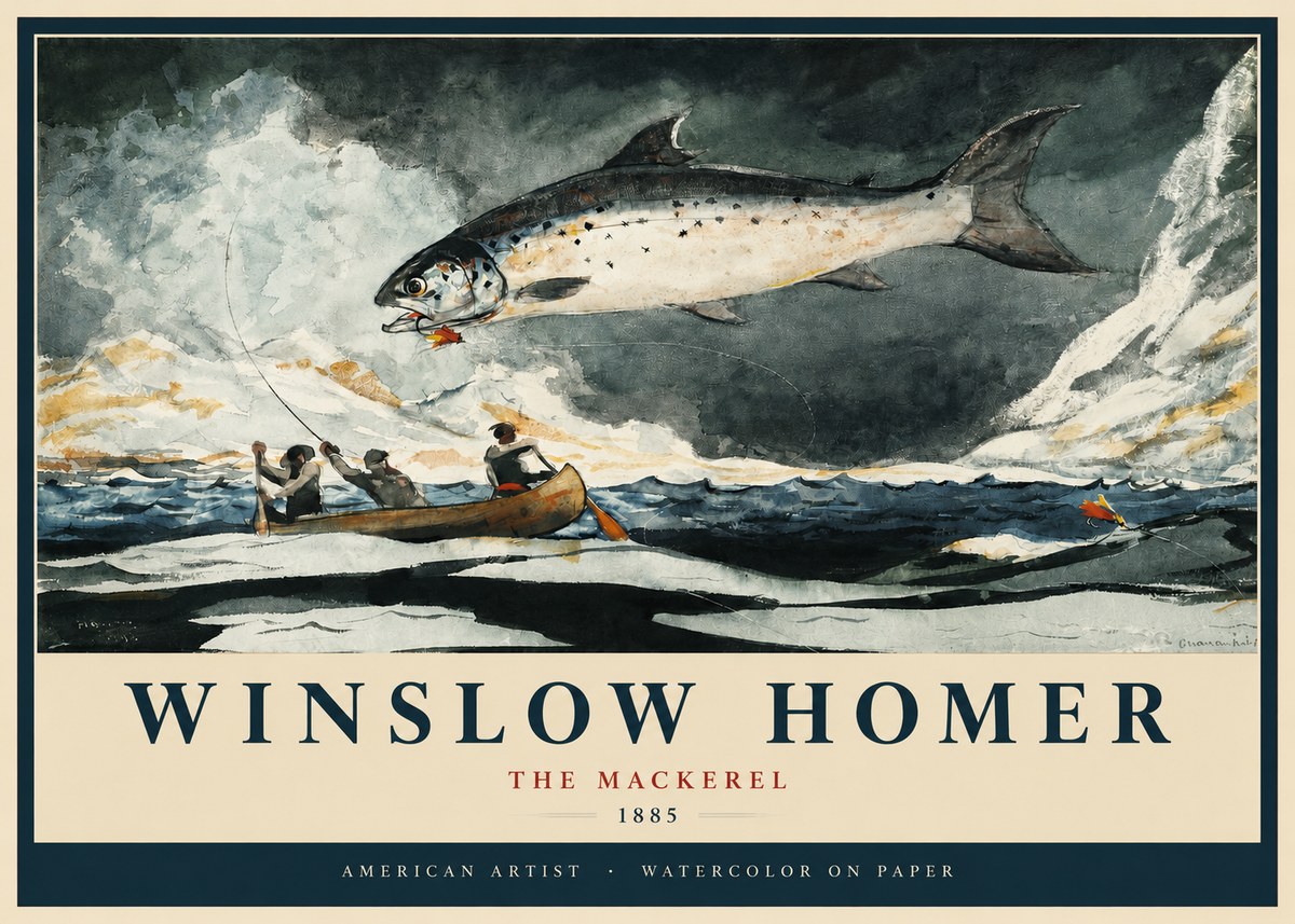 Winslow Homer The Mackerel No2 - Póster
