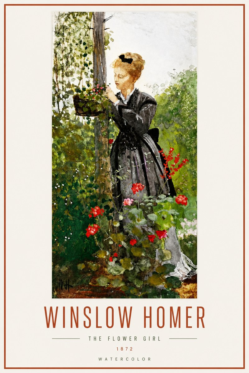 Winslow Homer The Flower Girl No3 - Póster