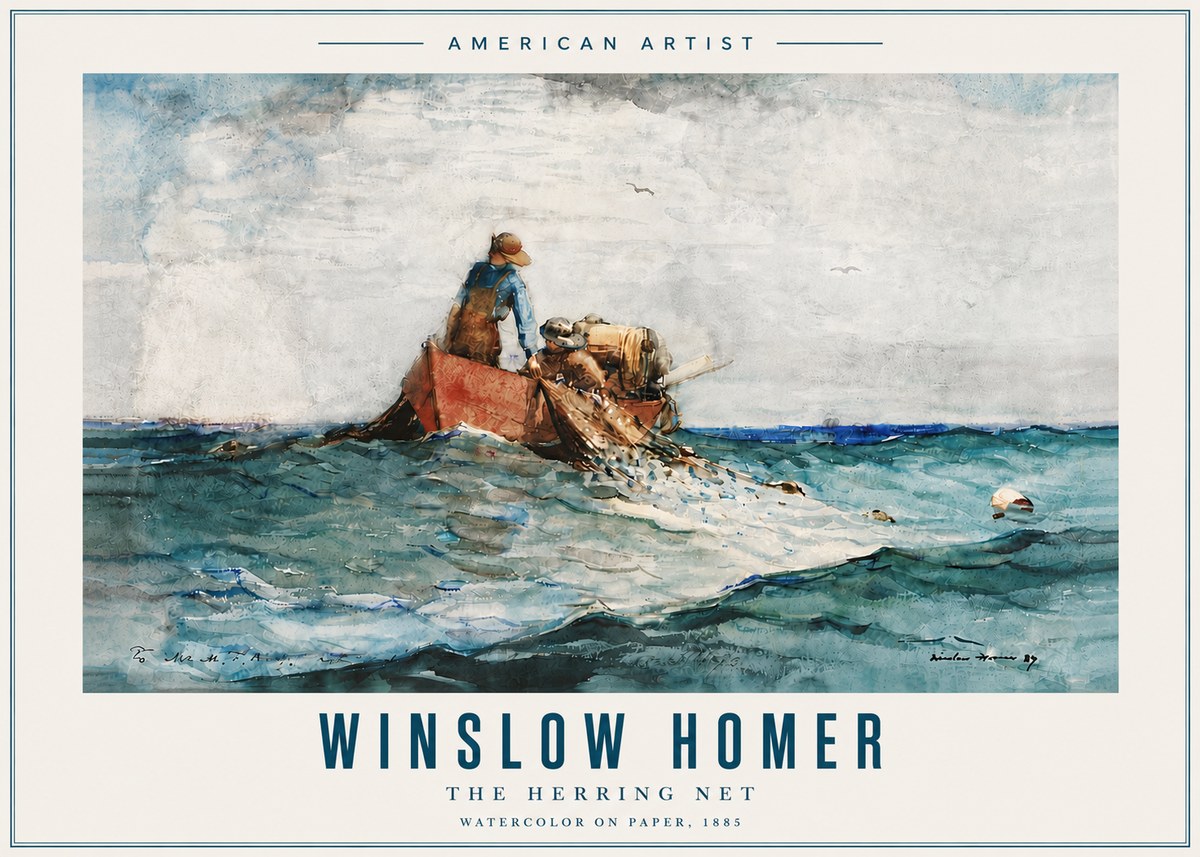 Winslow Homer The Herring Net II No6 - Póster