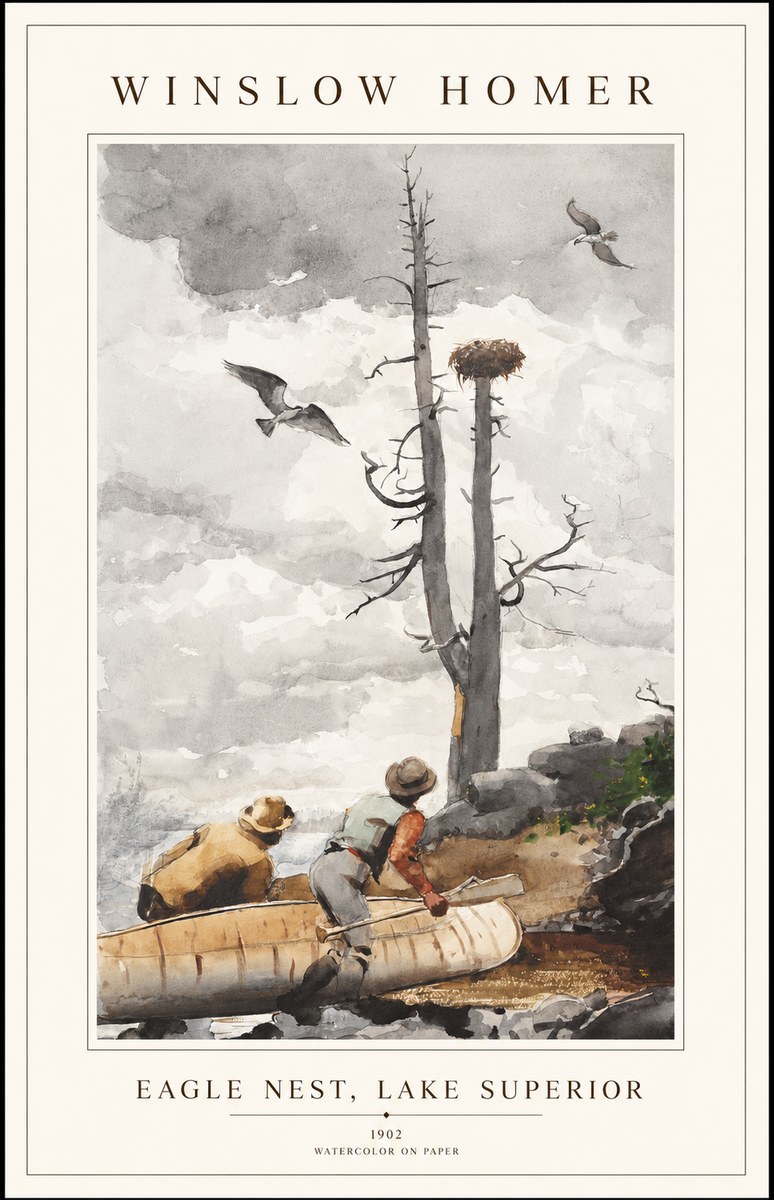 Winslow Homer Eagle Nest, Lake Superior No1 - Póster