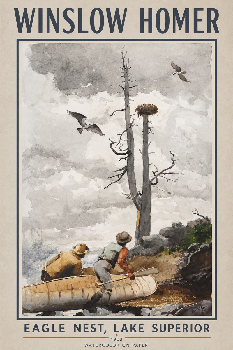 Winslow Homer Eagle Nest, Lake Superior No2 - Póster