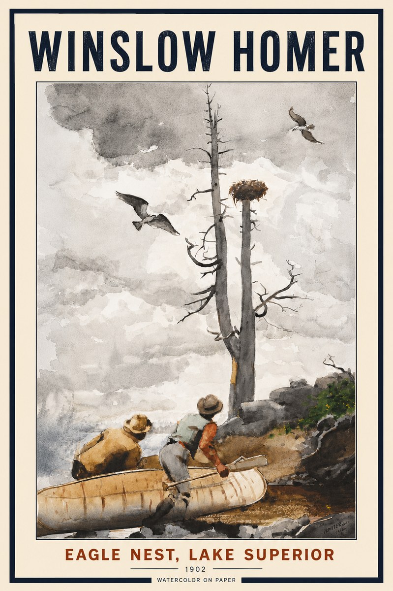 Winslow Homer Eagle Nest, Lake Superior No5 - Póster