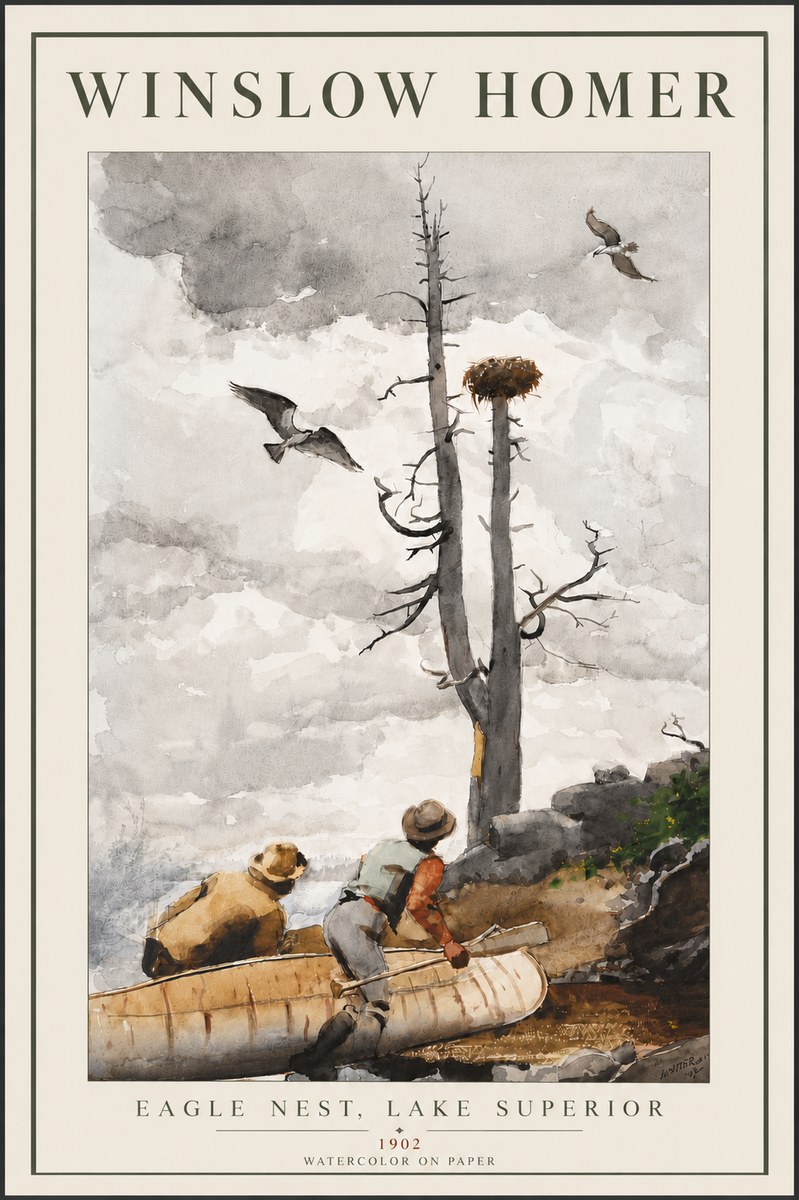 Winslow Homer Eagle Nest, Lake Superior No6 - Póster