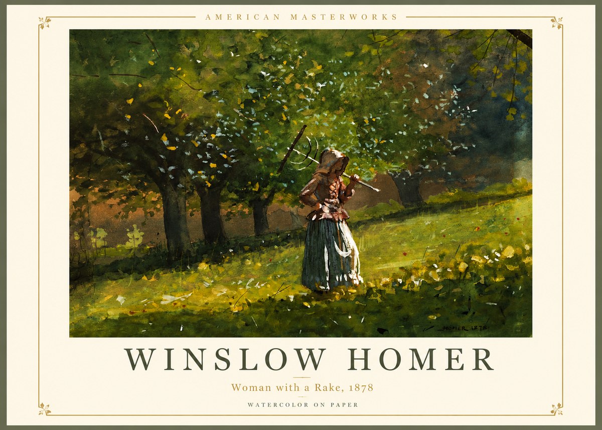 Winslow Homer Woman with a Rake, 1878 No2 - Póster