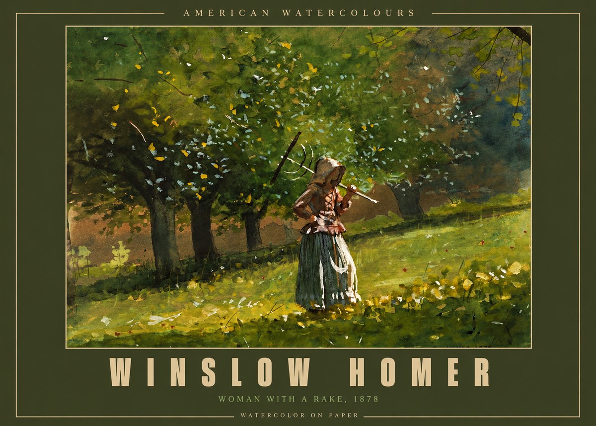 Winslow Homer Woman with a Rake, 1878 No4 - Póster