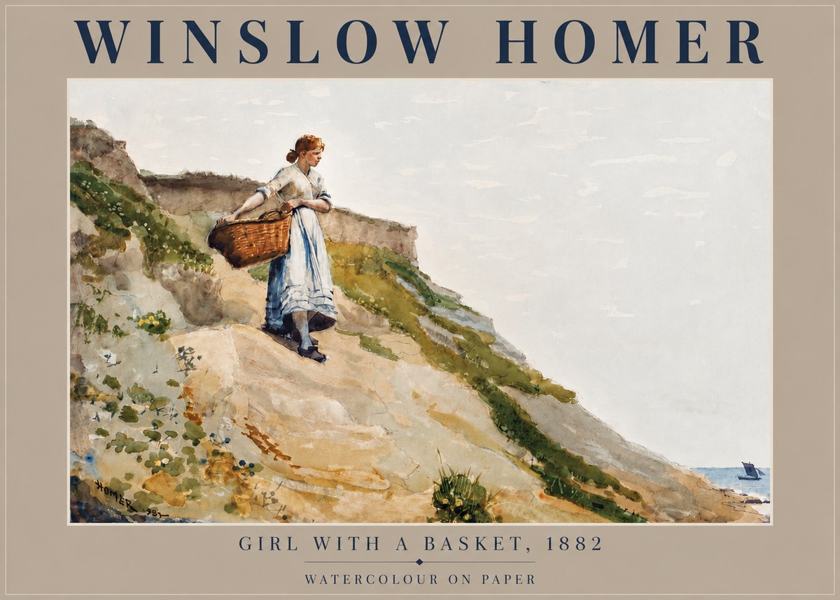 Winslow Homer A Coast Girl No6 - Póster