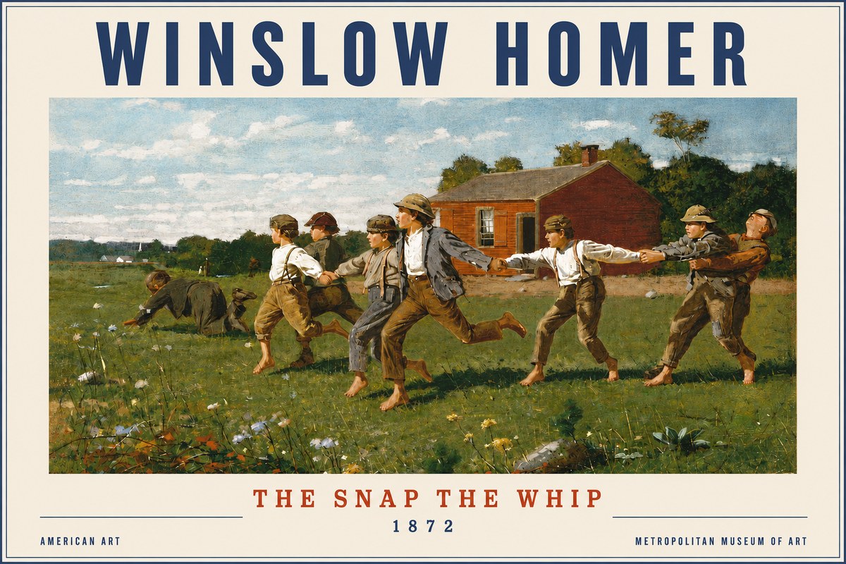 Winslow Homer The Snap the Whip No3 - Póster