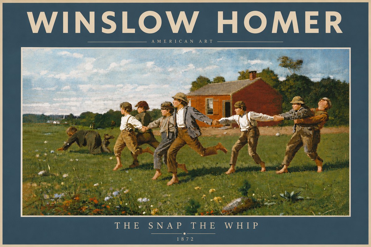 Winslow Homer The Snap the Whip No5 - Póster
