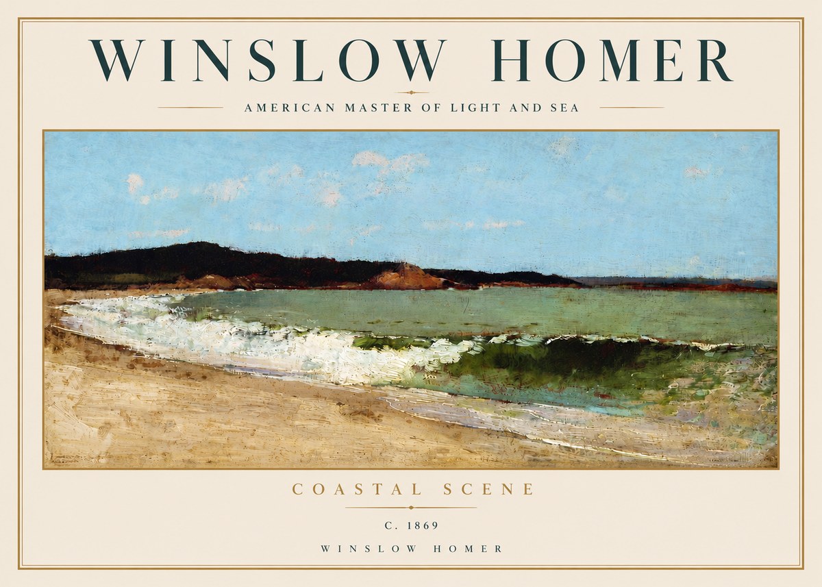 Winslow Homer Coastal Scene No4 - Póster