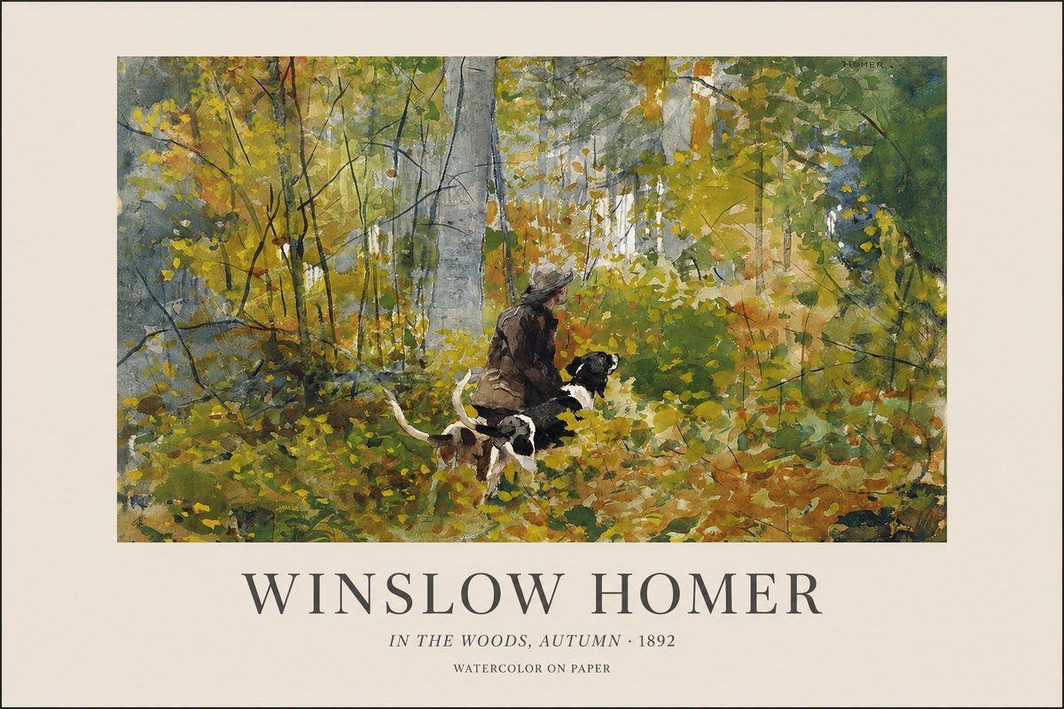 Winslow Homer In the Woods, Autumn No1 - Póster