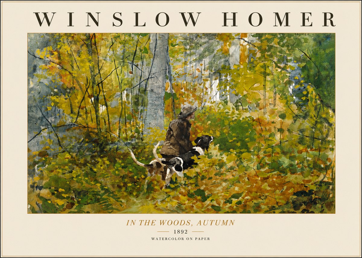 Winslow Homer In the Woods, Autumn No3 - Póster