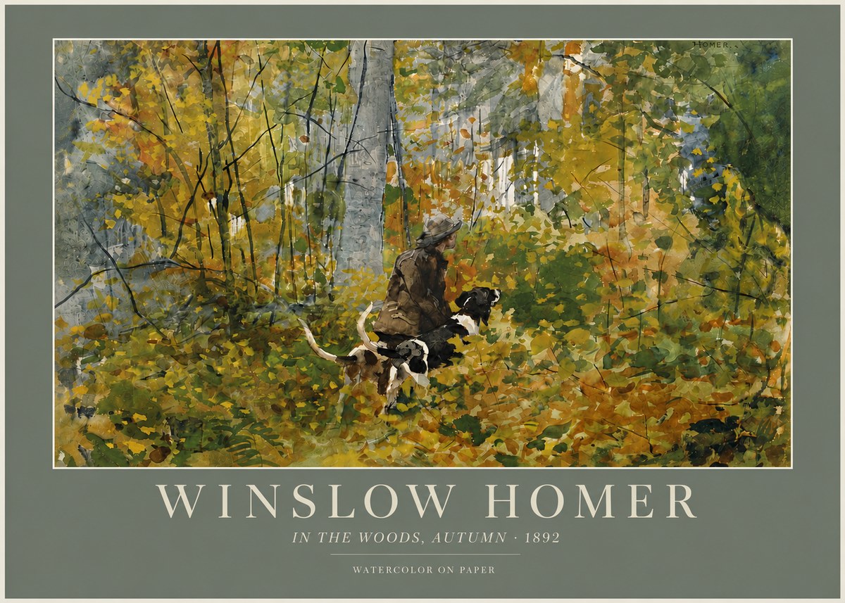 Winslow Homer In the Woods, Autumn No4 - Póster