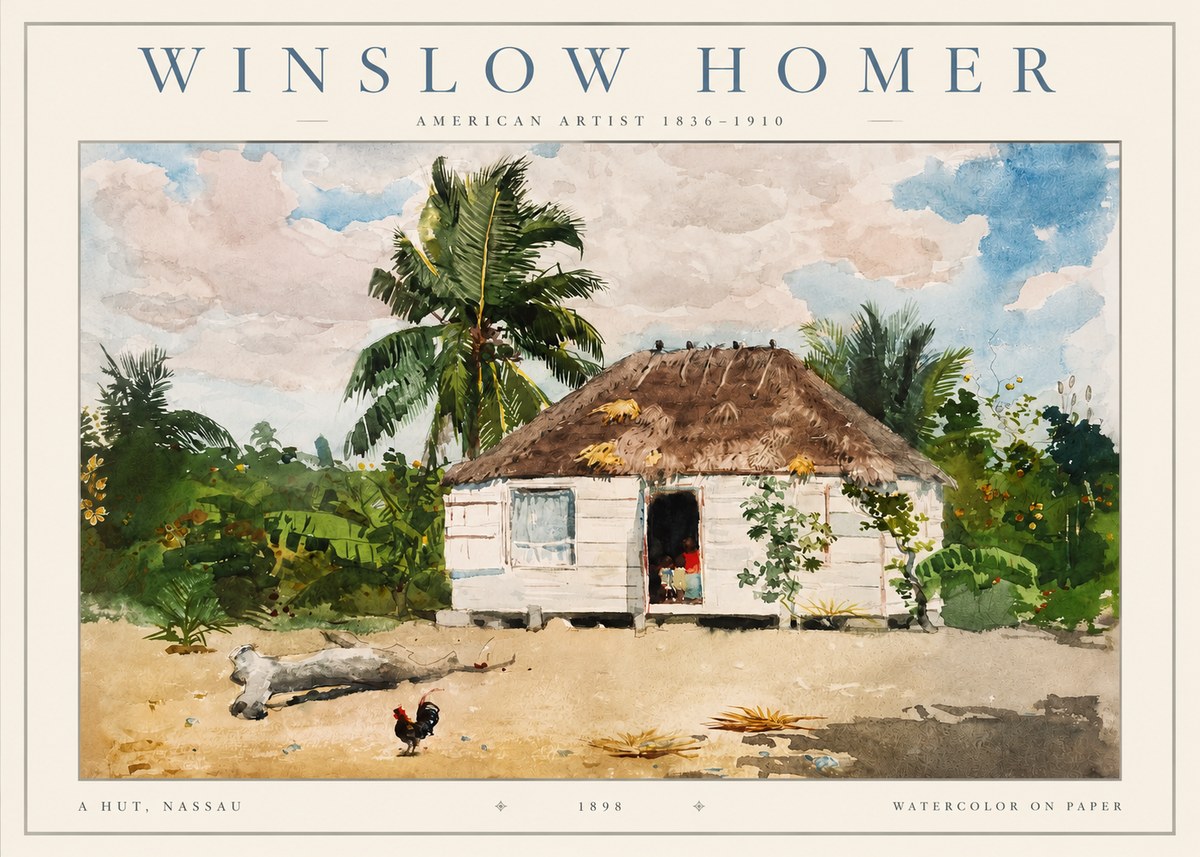 Winslow Homer A Hut, Nassau No2 - Póster