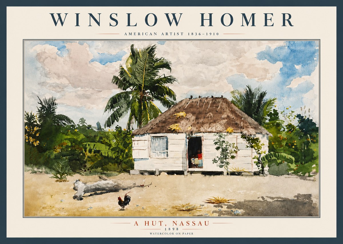 Winslow Homer A Hut, Nassau No5 - Póster