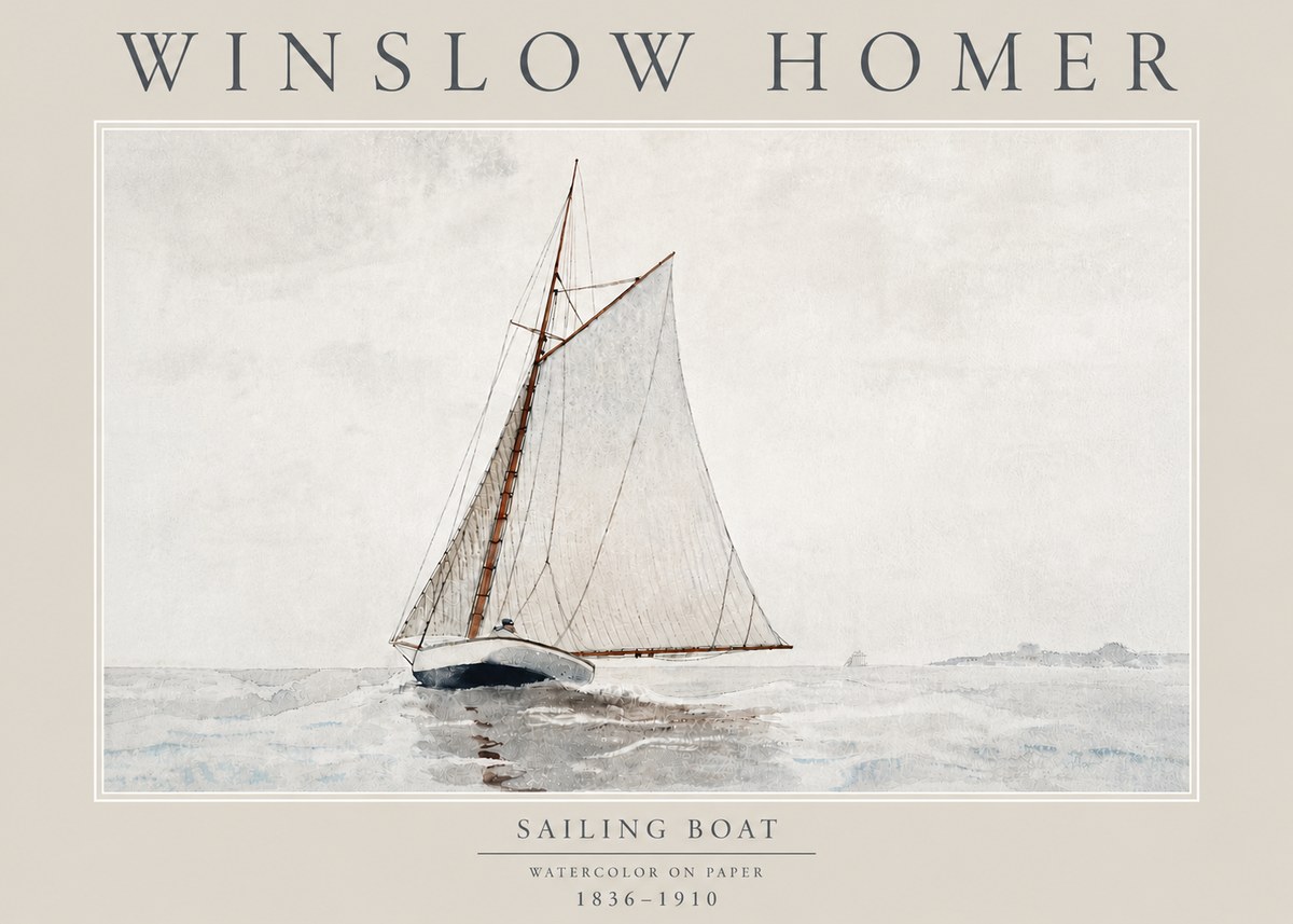 Winslow Homer Sailing Boat No4 - Póster