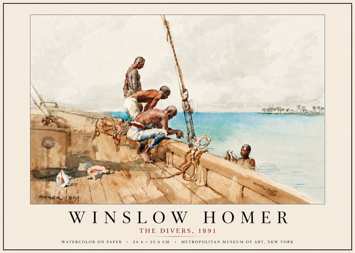 Winslow Homer The Divers (1891) No6 - Póster