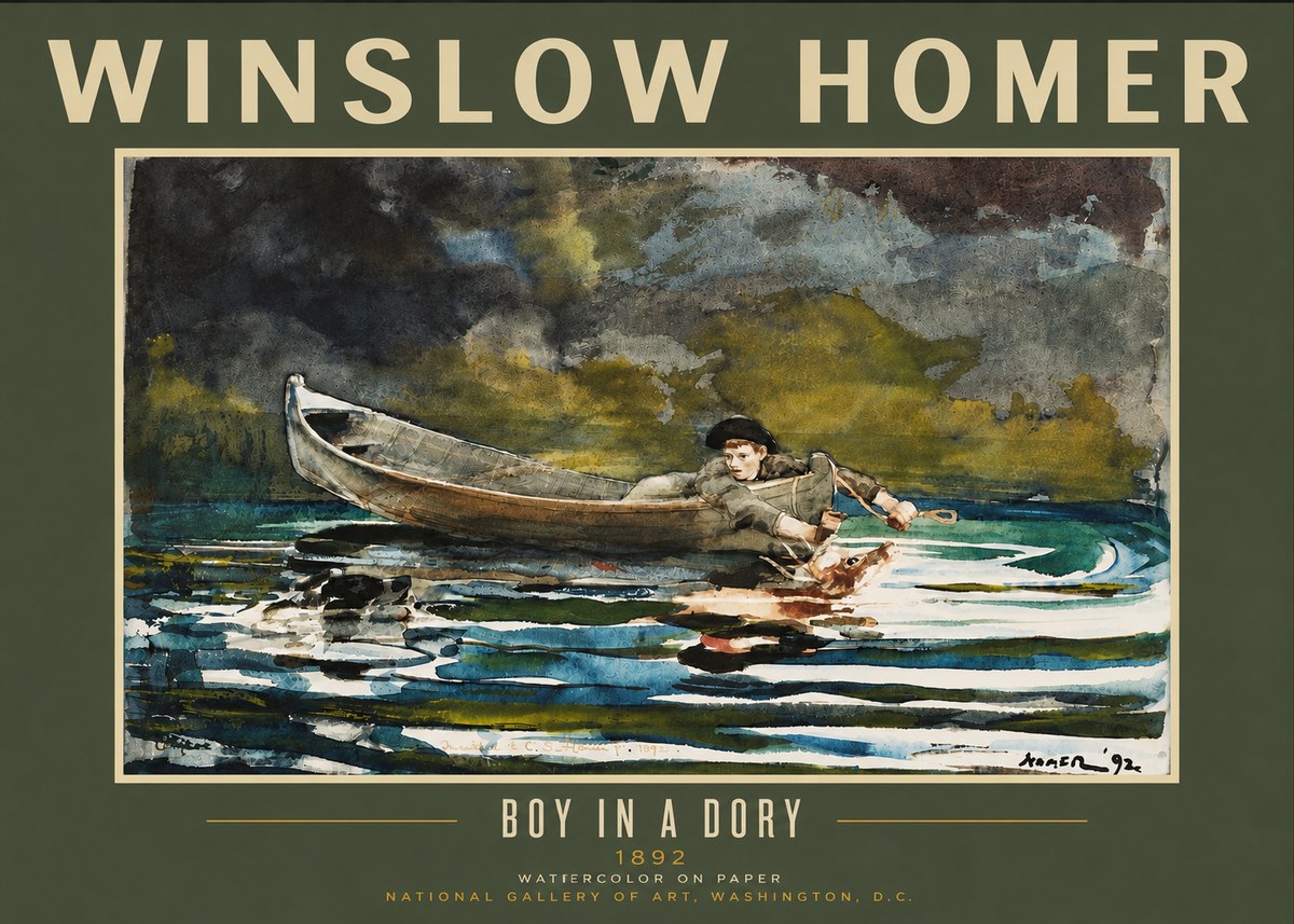 Winslow Homer Boy in a Dory No5 - Póster