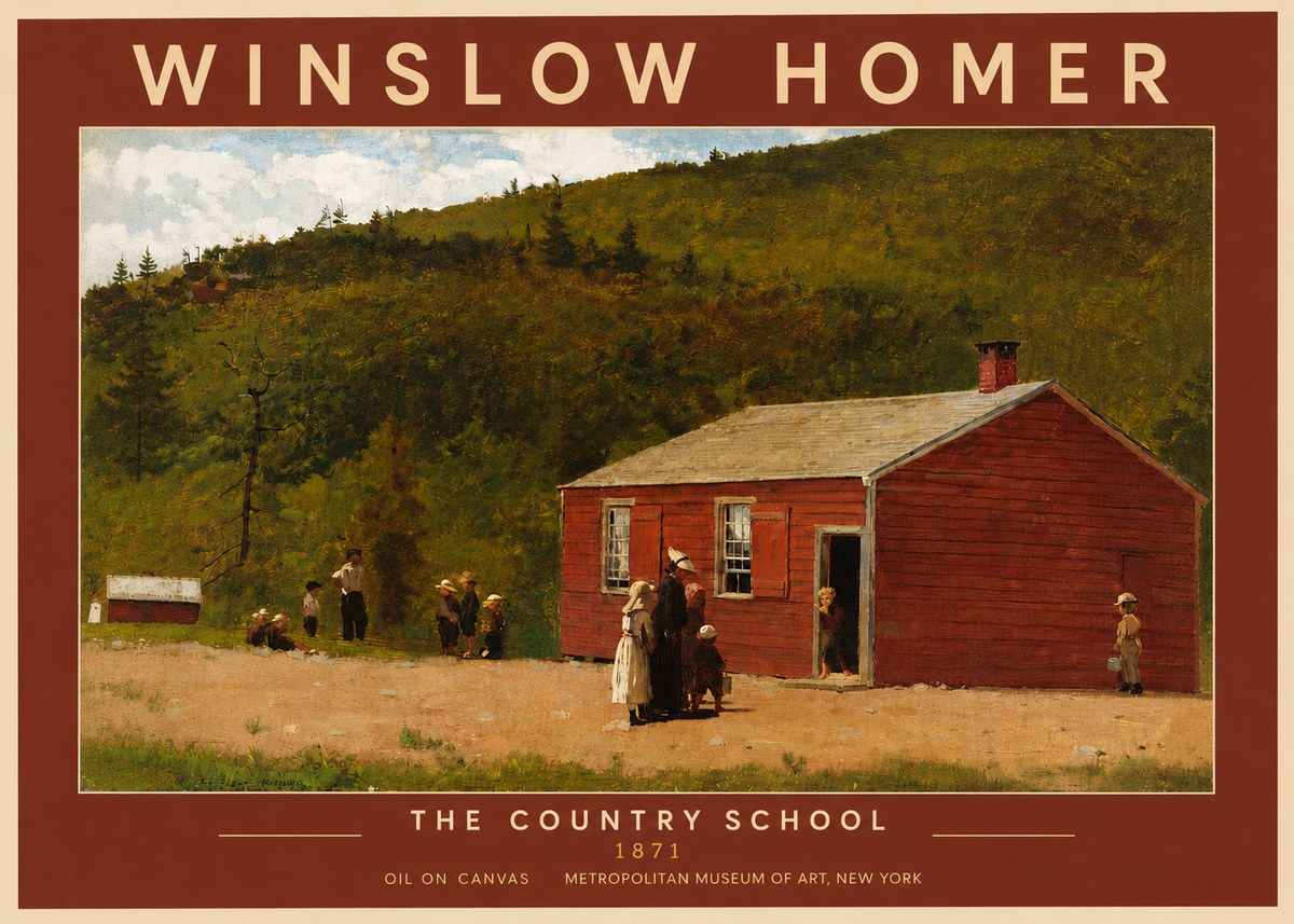 Winslow Homer The Country School No4 - Póster