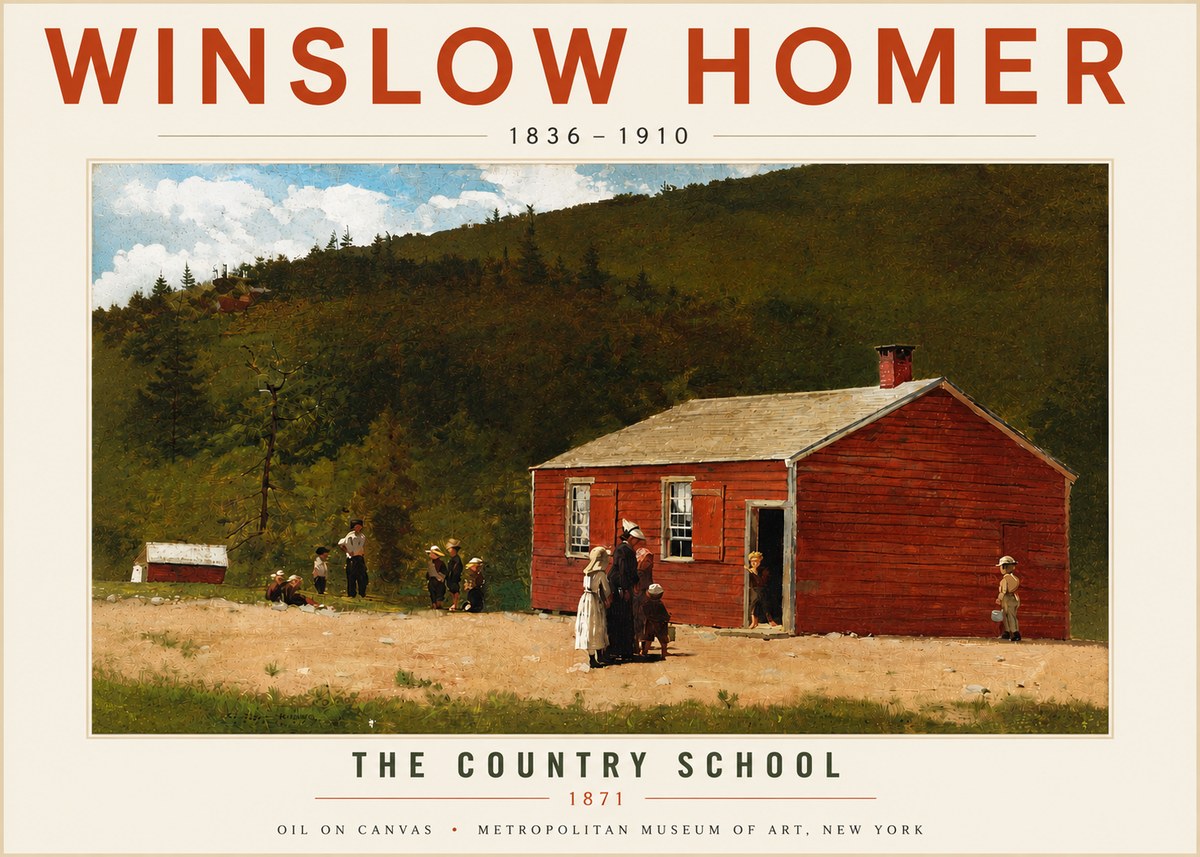 Winslow Homer The Country School No5 - Póster