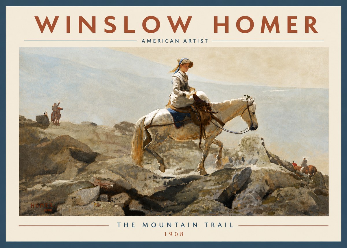 Winslow Homer The Mountain Trail No6 - Póster