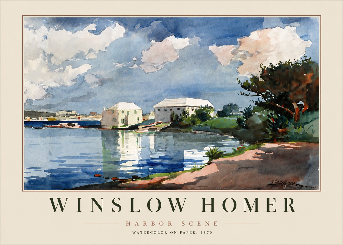 Winslow Homer Harbor Scene No3 - Póster