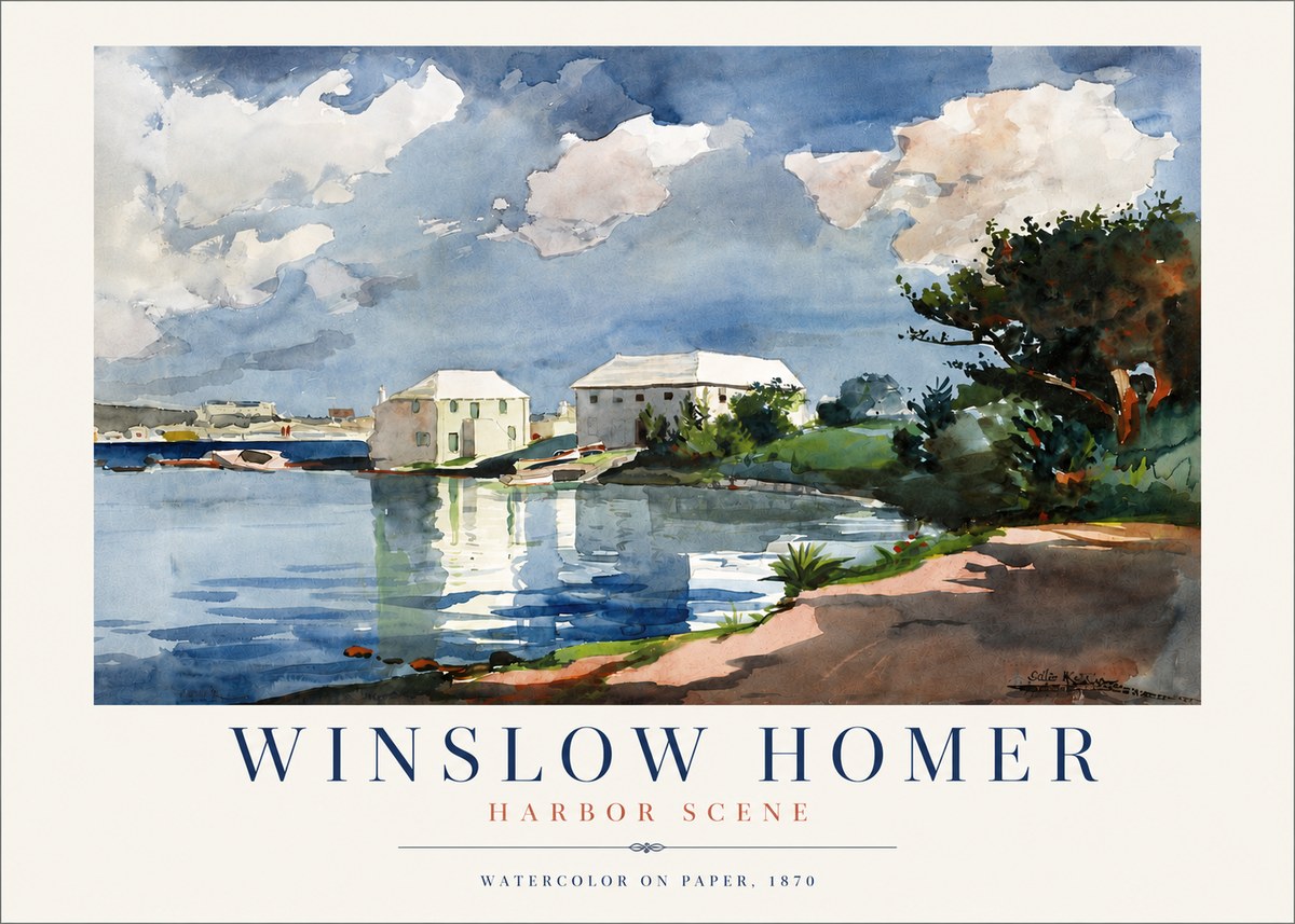 Winslow Homer Harbor Scene No4 - Póster