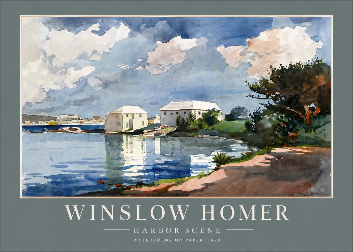 Winslow Homer Harbor Scene No6 - Póster