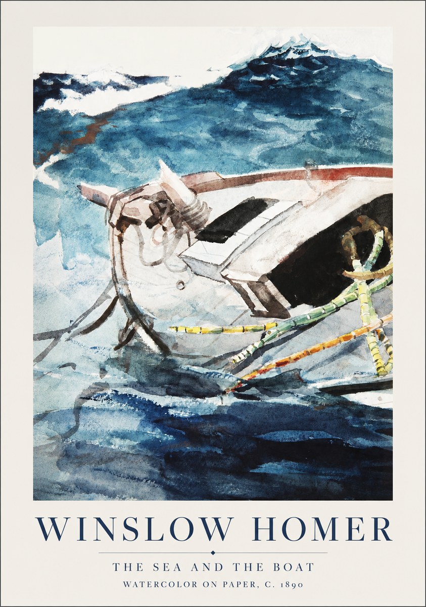 Winslow Homer The Sea and the Boat No1 - Póster