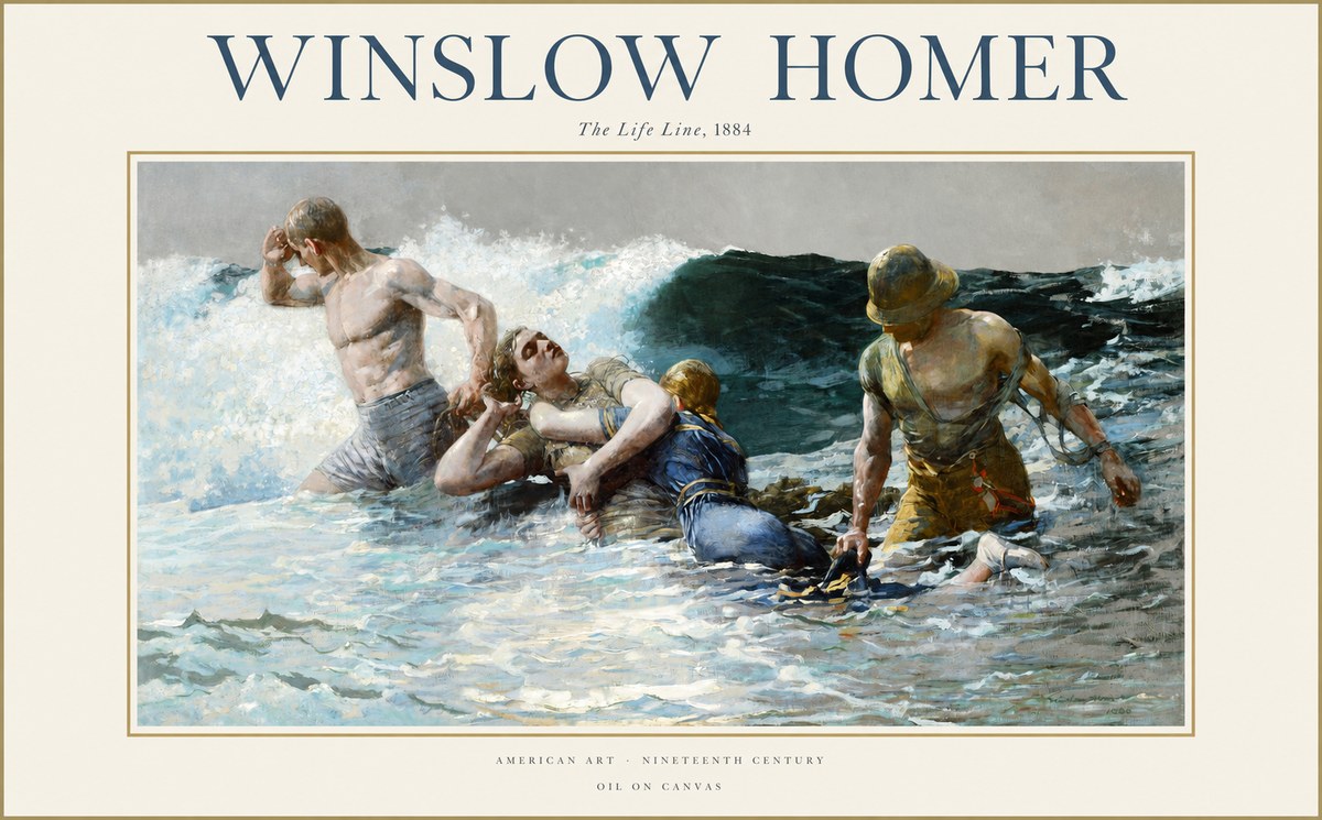 Winslow Homer The Life Line No1 - Póster