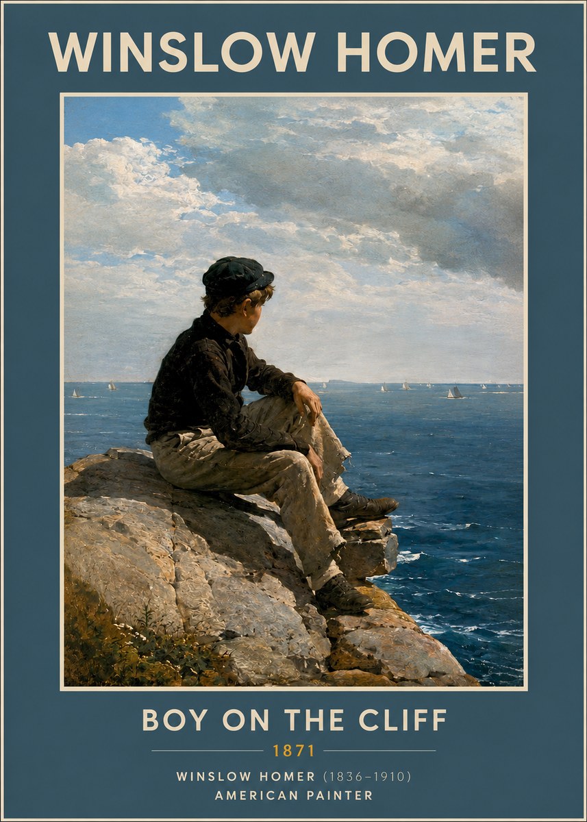 Winslow Homer Boy on the Cliff No2 - Póster